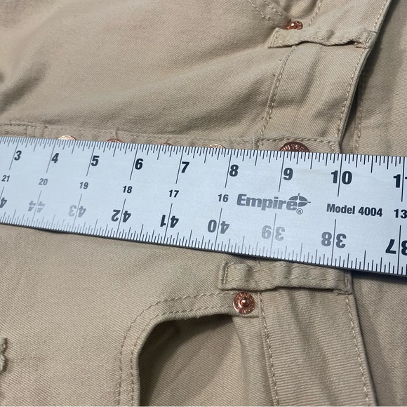 Amazon Highwaisted Ripped Distressed Flare Beige Long Pant Jeans Size 28/S #1364 - Picture 9 of 10